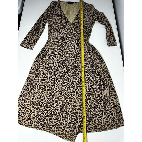 BCBG Maxazria Bohemian Cheetah Print Wrap Dress Size M - Picture 10 of 16